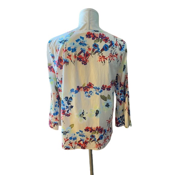 Jane And Delancey Floral Bell Sleeve Top - Large - Picture 2 of 4